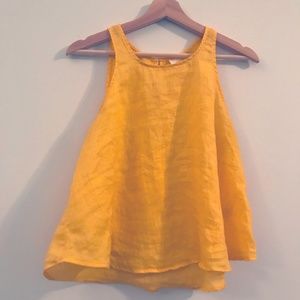 Maeve Yellow Linen Swing Tank Top (Anthropologie)